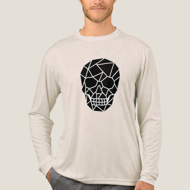 Geometrische Schädelkunst Tri-Blend Shirt (Vorderseite)