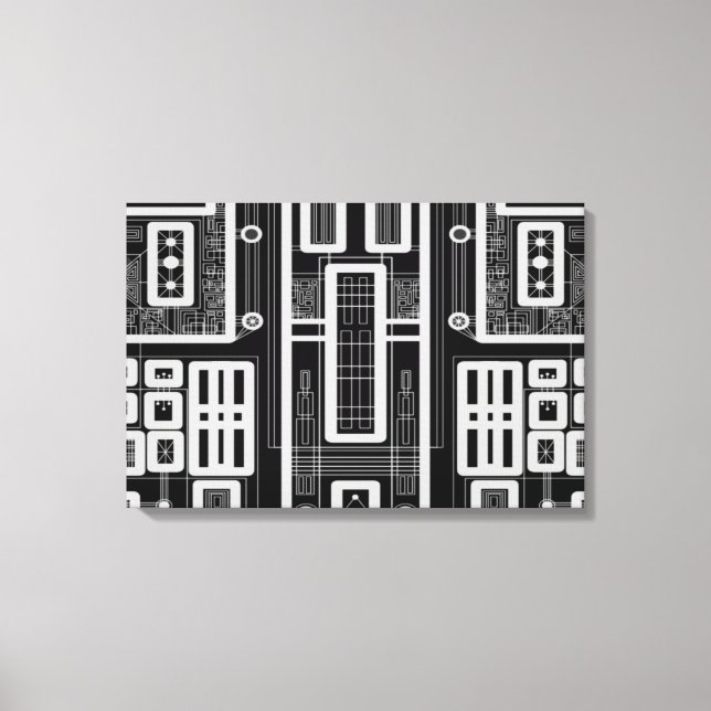 Geometrische Schalttafel Leinwanddruck (Vorderseite)