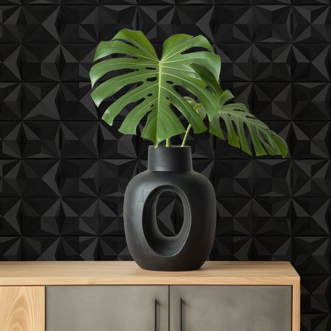 Geometrische Schatten: Abstrakte schwarze 3D Tapete (Von Creator hochgeladen)