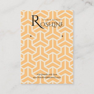 Geometrische Schmuckanzeige für Soft Light Orange Visitenkarte