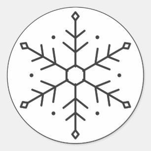 Geometrische Schneeflocke in Kreislinienarbeit Runder Aufkleber