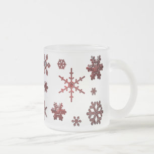 Geometrische Schneeflocken - Rot Mattglastasse