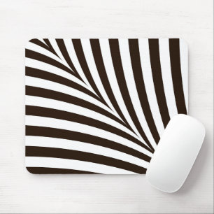 Geometrische schwarz-weiße Zebra-Streifen Mousepad