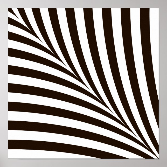 Geometrische schwarz-weiße Zebra-Streifen Poster (Vorne)