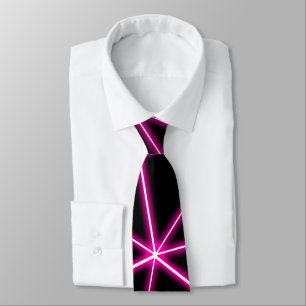 Geometrische schwarze Dreiecke Neon-Pink Linien Re Krawatte