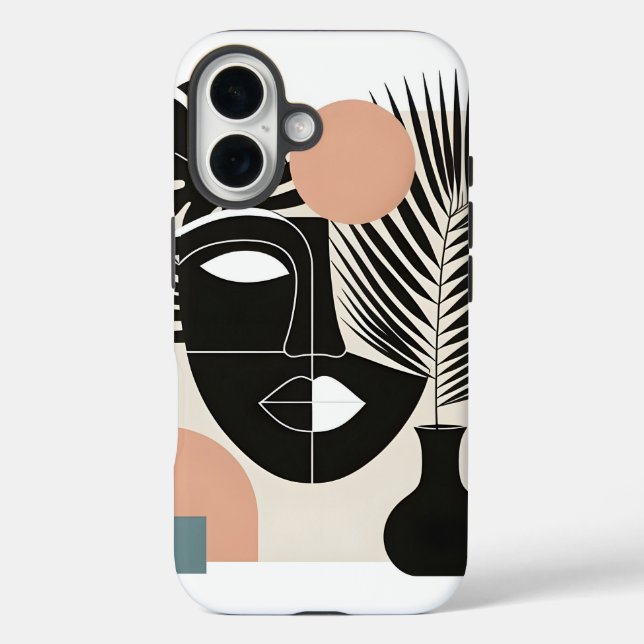 Geometrische schwarze Frau Case-Mate iPhone Hülle (Rückseite)
