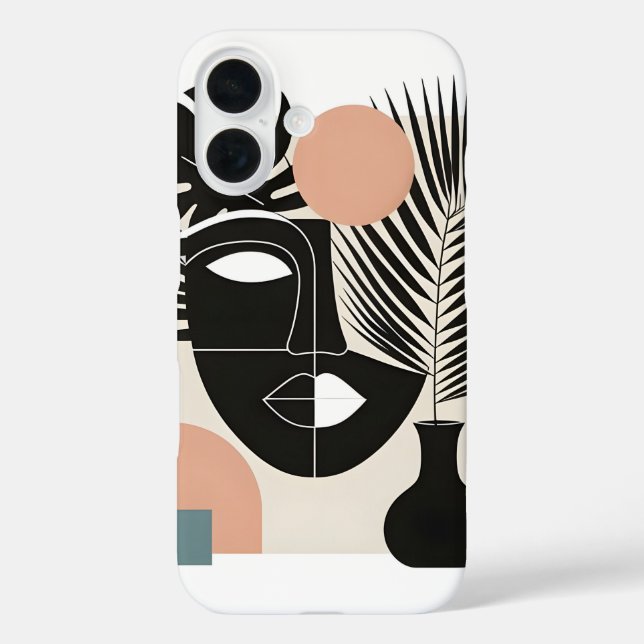 Geometrische schwarze Frau Case-Mate iPhone Hülle (Rückseite)