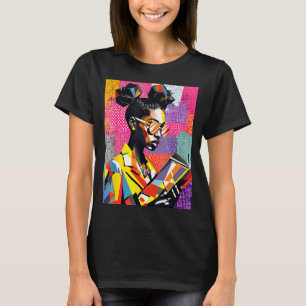 Geometrische schwarze Geschichte gebildete Frauen T-Shirt