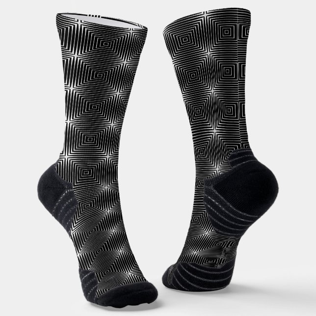 Geometrische schwarze Illusion Socken (Gewinkelt)