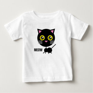 Geometrische schwarze Katze Baby T-shirt