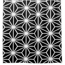 Geometrische Schwarzweiss-Sternchen-Vereinbarung Duschvorhang