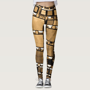 Geometrische Sepia Leggings