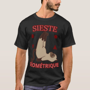 Geometrische Siesta – Lustige Katze entspannt Geom T-Shirt