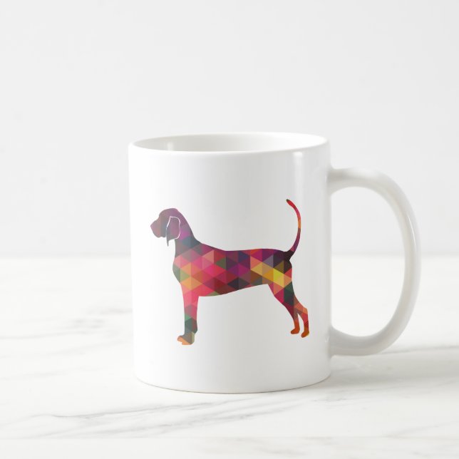 Geometrische Silhouette des Hundes auf Bluetick Kaffeetasse (Rechts)