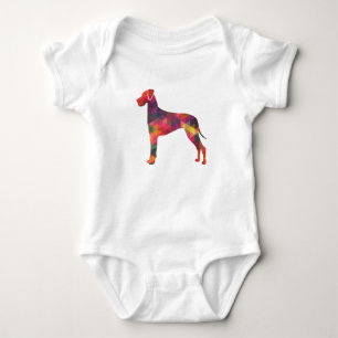 Geometrische Silhouette für große Dog Baby Strampler