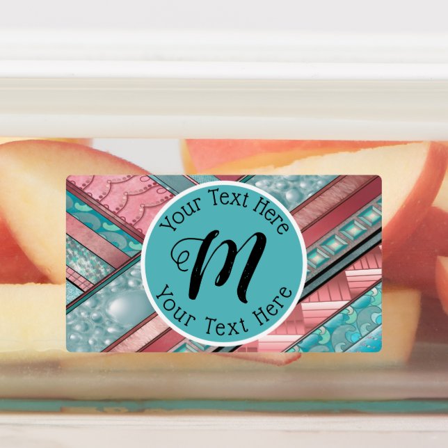 Geometrische Silken - Benutzerdefiniertes Rechteck Etiketten (Befestigt)