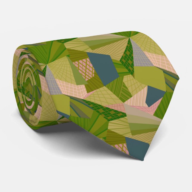 Geometrische Sommerfelder Krawatte (Gerollt)