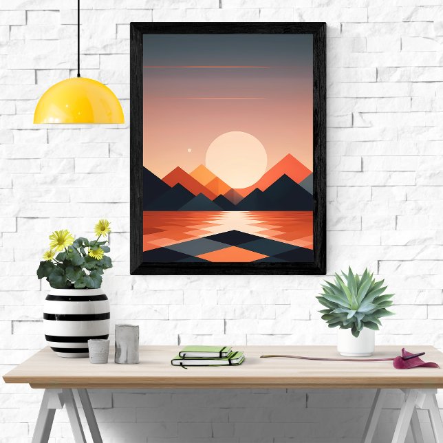 Geometrische Sonnenuntergangslandschaft Poster (Von Creator hochgeladen)