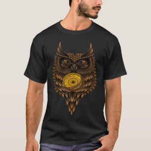 Geometrische Steampunk-Uhu künstlerisch weise wüte T-Shirt