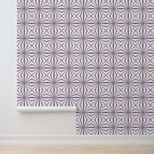 Geometrische Sterne lila Farbtöne Weiß Tapete