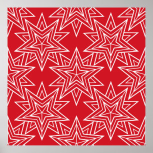 Geometrische Sterne, Vintag nahtlos, chris Poster