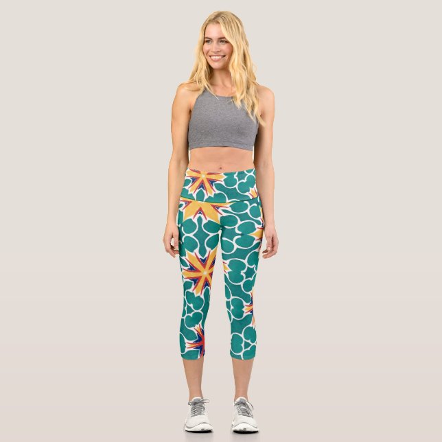 Geometrische Sternexplosion Leggings (Vorderseite)
