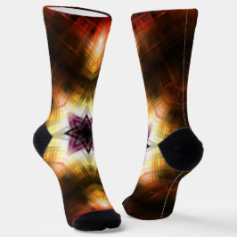 Geometrische Sternexplosion mit Abstraktem Licht Socken