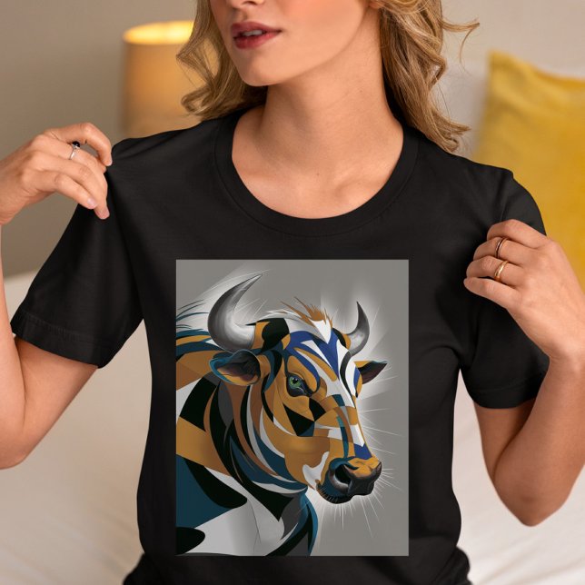 Geometrische Stierkunst  Tri-Blend Shirt (Von Creator hochgeladen)