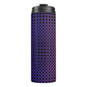 Geometrische Strahlkraft: Indigo zu Black Tech Man Thermosbecher