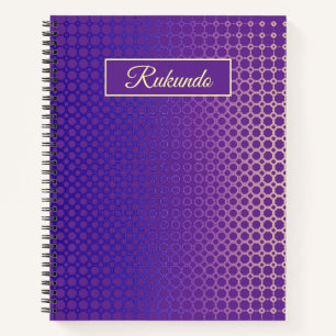 Geometrische Strahlkraft: Indigo zu Violett Tech Notizbuch
