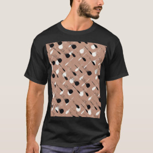 Geometrische Streifen Braunes Nahtloses Muster T-Shirt
