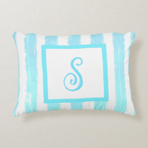 Geometrische Streifen der Wasserfarbe Momogram Dekokissen