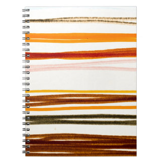 Geometrische Streifen, orange Wasserfarben-Illustr Notizblock