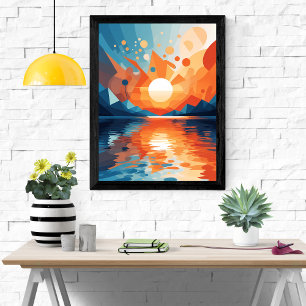 Geometrische Sunset-Serenie Poster