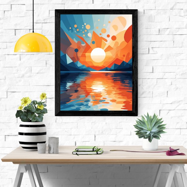 Geometrische Sunset-Serenie Poster (Von Creator hochgeladen)
