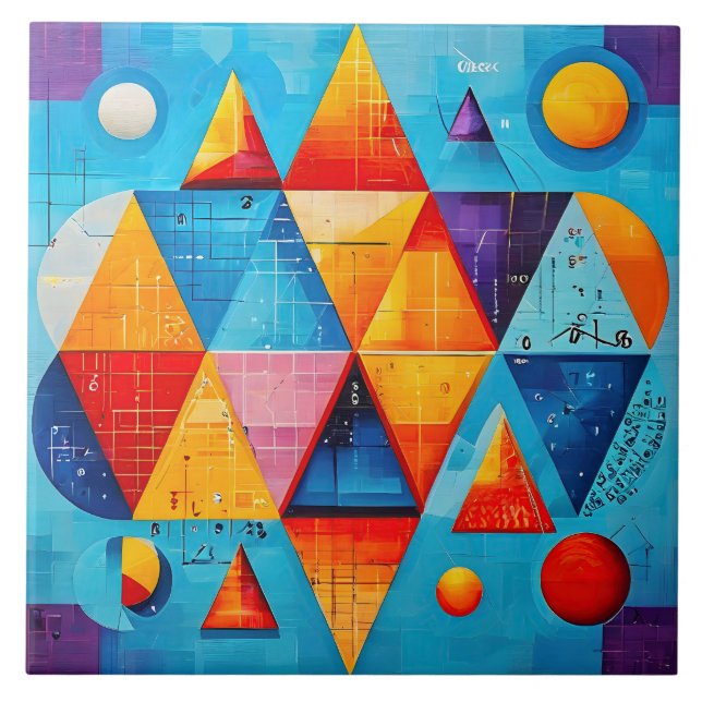 Geometrische Symbole Abstrakt #09 Fliese (Vorderseite)