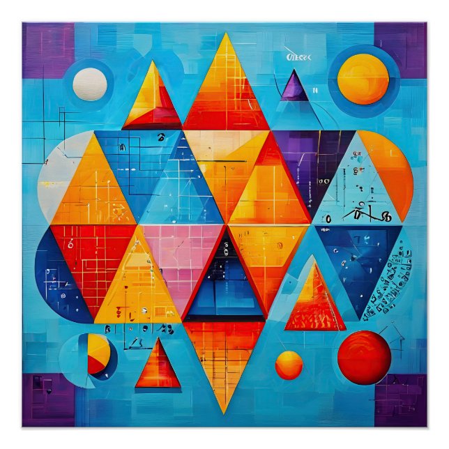 Geometrische Symbole Abstrakt #09 Poster (Vorderseite)