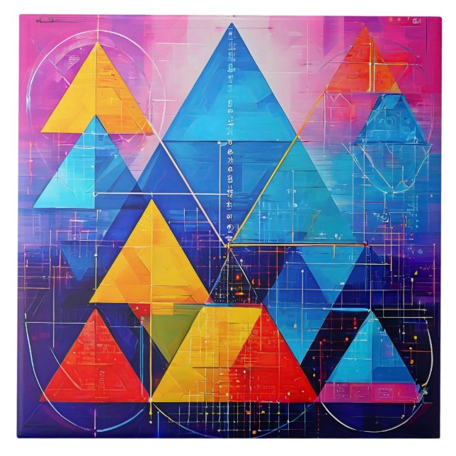Geometrische Symbole Abstrakt #10 Fliese (Vorderseite)