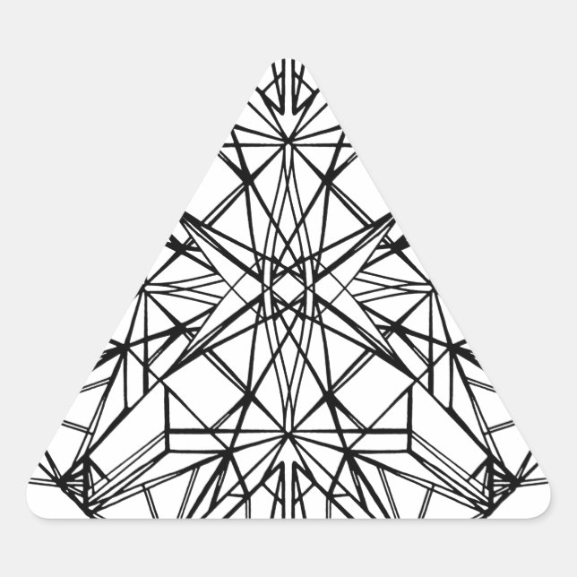 geometrische Symmetrie Dreieckiger Aufkleber (Vorderseite)