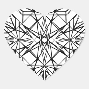 geometrische Symmetrie Herz-Aufkleber