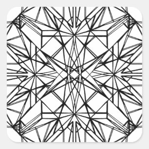 geometrische Symmetrie Quadratischer Aufkleber