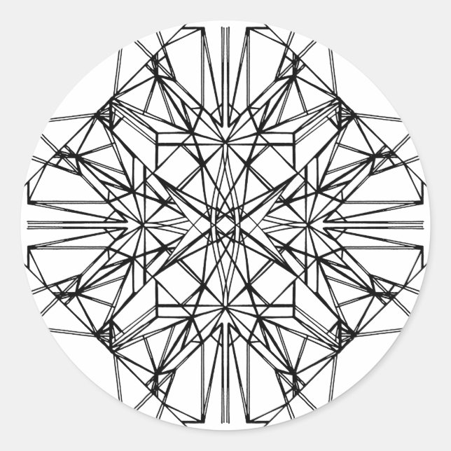 geometrische Symmetrie Runder Aufkleber (Vorderseite)