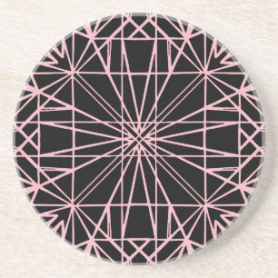 Geometrische Symmetrie zwischen Schwarz und Pellro Sandstein Untersetzer
