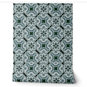 geometrische Tapete grün und türkis 2' x 4'
