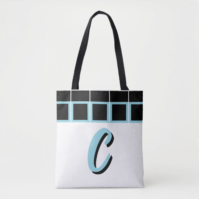 Geometrische Tasche für Schwarz und Türkis (Vorderseite)