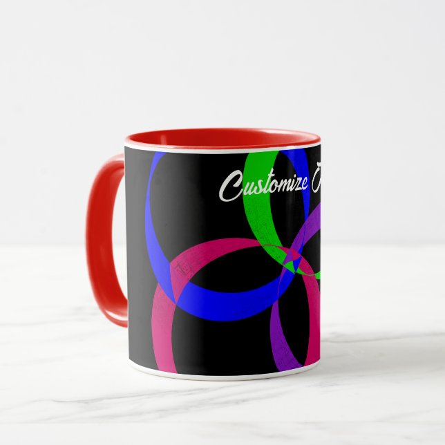 Geometrische Tasse des Mehrfarbaustauschs (Vorderseite Links)