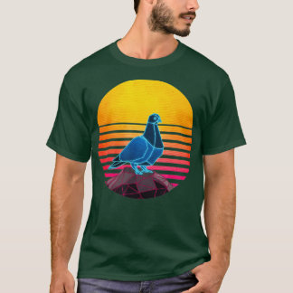 Geometrische Taube Retro 80er Vintag T-Shirt