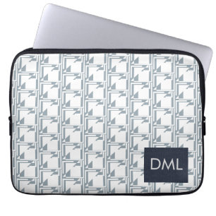 Geometrische Textur Warme Blautöne Muster   Laptopschutzhülle