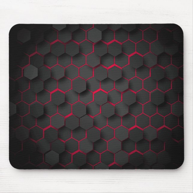 Geometrische Tiefe Modernes Hexagon-Design Mousepad (Vorne)
