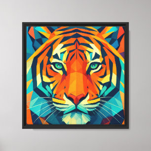 Geometrische Tigerkunst Leinwanddruck